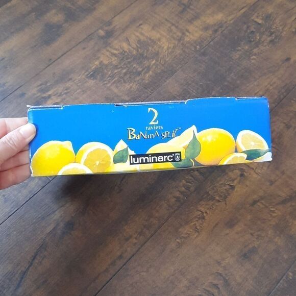 Brand New 2 Piece‎ Luminarc Made In France Clear Glass Banana Split Dishes - Picture 8 of 10